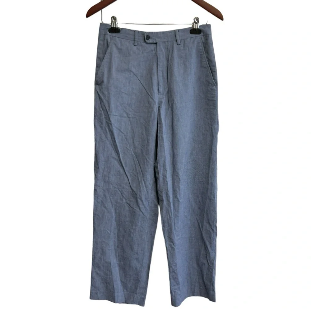 J Crew Pants Mens Slacks Chinos 29x30 Blue Flat Front Cotton